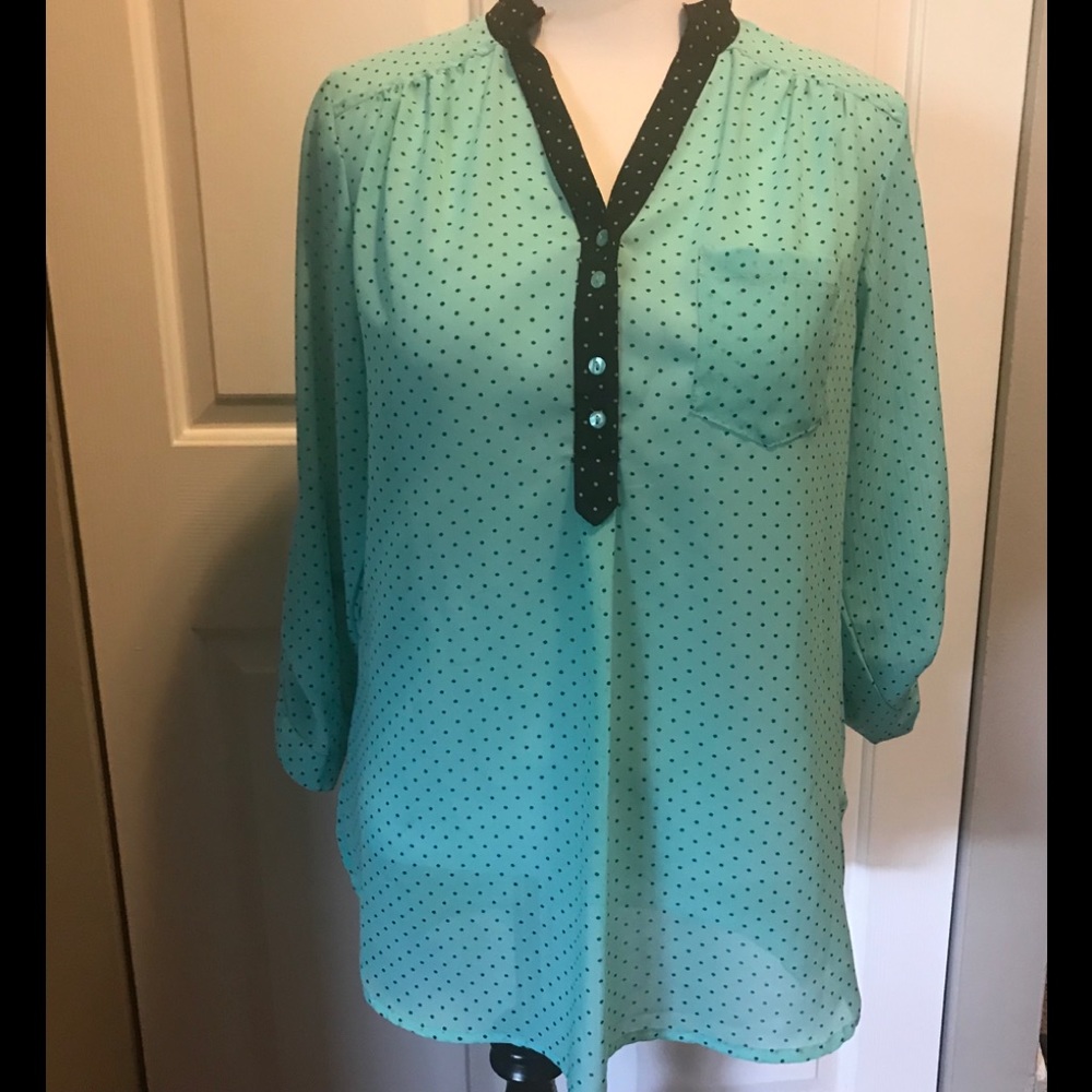 Sheer poke-a-dot top